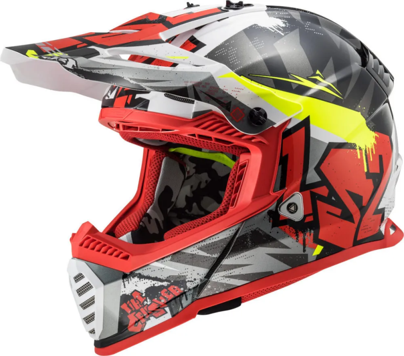 Кроссовый шлем LS2 MX437 Fast Evo Mini Crusher black red