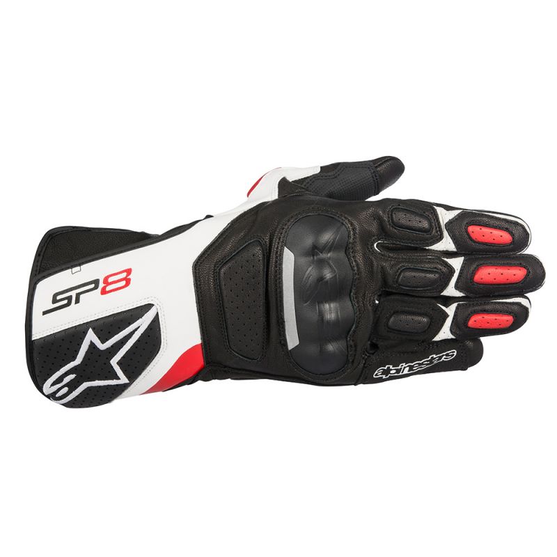 Мотоперчатки Alpinestars Sp-8 V2, черно-бело-красный