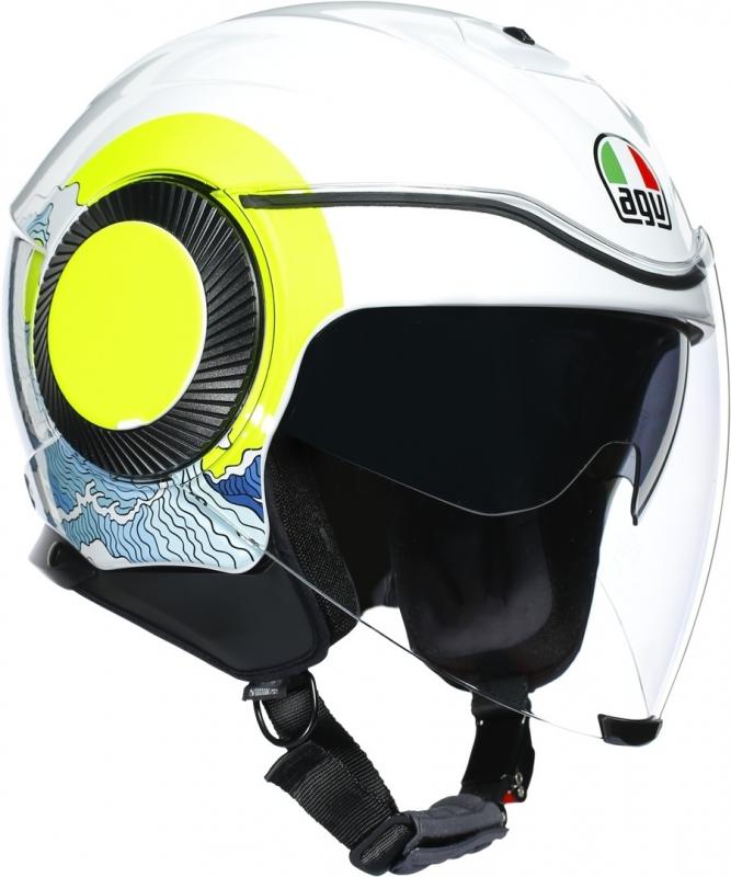 Шлем открытый AGV Orbyt Multi Sunset White/Yellow-Fluo