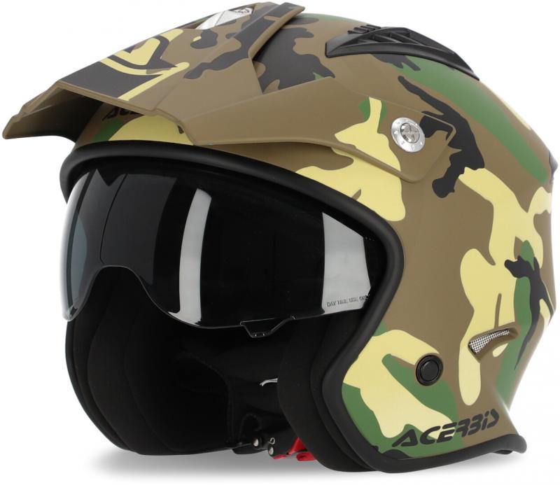 Мотошлем открытый Acerbis Jet Aria Green/Brown