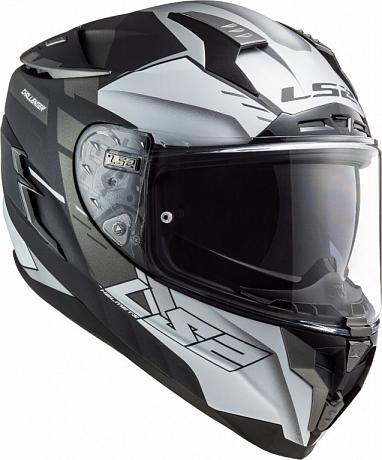 Шлем интеграл LS2 FF327 Challenger Allert серый матовый/серебристый XL
