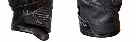 Мотоперчатки кожаные Sweep Forza, черно-зеленые XS
