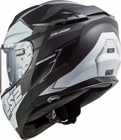 Шлем интеграл LS2 FF327 Challenger Allert серый матовый/серебристый S