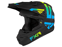 Детский мотошлем FXR MX Youth Legion Helmet 22 Black/Blue/Hi Vis