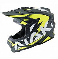 Шлем кроссовый Ataki JK801 Rampage, серо-желто матовый