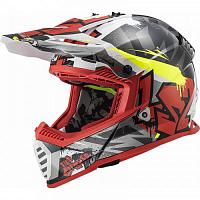 Кроссовый шлем LS2 MX437 Fast Crusher Черно-красный