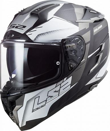 Шлем интеграл LS2 FF327 Challenger Allert серый матовый/серебристый XL